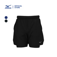 Mizuno Men Core 7.5 Inches 2-In-1 Running Training Shorts - Black Blue J2GBC507