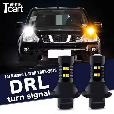 Led Daytime Running Light turn drl 2in1 Driving safety Car accessories 7440 w21w wy21w t20for Nissan