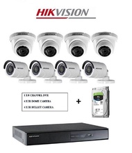 Hotdeal Hikvision 8 Channel 2 Mega Pixels ( 2MP ) CCTV System With 4 x Bullet And 4 x Dome Camera CC