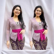 MERAH Modern Balinese Brukat Kebaya Stretchy New Kutu Brukat Kebaya Tops Wholesale Traditional Cloth
