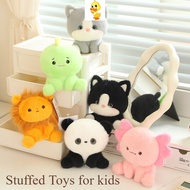PLUS Factory Wholesale 14cm kawaii black gray cat plush toy, children's salamander plush toy dinosau
