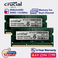 CRUCIAL 16gb 8gb 1333mhz ddr3 Dual channel laptop memory ram sodimm pc3 10600s 1.5v