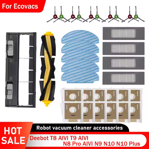 Accessories For ECOVACS Deebot T8 AIVI N8 Pro AIVI N9 N10 N10 Plus Side Brush,Main Brush, Filter, Du
