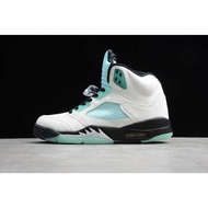 new air jordan 5 retro sngl dy white black sland green cn2932-100