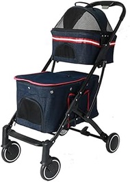 4-in-1 Double Pet Stroller for Dogs and Cats 2 Detachable Carriers Strolling Cart for Small Medium L
