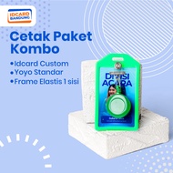 1 set of custom id cards with yoyos and elastic frames 1 slot