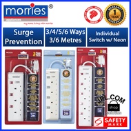 MORRIES 3/4/5/6 WAY EXTENSION CORD 3M/6M W/ SURGE PROTECTOR