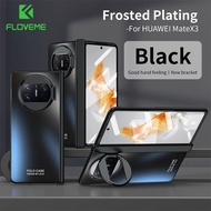 FLOVEME Frosted Plating Phone Case For Huawei Mate X3 5G With Front Screen Glass Film With Hinge Folding Bracket Shockproof Back Cover For Huawei Mate X3
