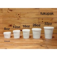 Kraft Bowl White Paper Bowl + lid 26oz 32oz (25pcs) paper cup paper bowl + lid