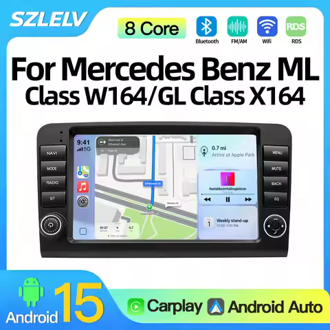 SZLELV Android Auto Carplay Audio For Mercedes Benz ML GL CLASS W164 X164 ML350 Bluetooth GPS Car Ra