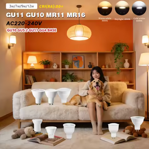 10Pcs Warm Lighting LED Foco Bulb GU4 GU5.3 GU10 GU11 MR11 AC220-240V 60W Equivalent for Bedroom Foy