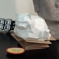 DIY手作3D紙模型擺飾 肥貓系列 - 紙箱胖貓 (3色可選)