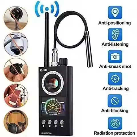 Professional Anti Spy Camera Detector K68 Bug Scanner Security Protection RF Signal Cam Hidden Gadge