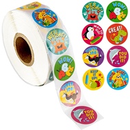 YCG 500pcs Reward Stickers Encouragement Sticker Roll Kids Stickers Cute Animals