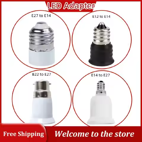 LED Adapter E27 To E14 E14 to E27 Bulb Holder Converter B22 to E27 Socket Bulb Lamp Holder Plug Exte