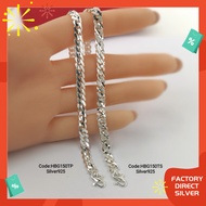 Factory Direct #HBG150 Curb Bracelet Anklet Necklace-925 Sterling Silver (Bangle Dunhill/Stamping) Original Silver