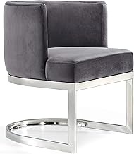 Meridian Furniture 734Grey-C Gianna Collection Modern | Contemporary Velvet Upholstered Dining Chair