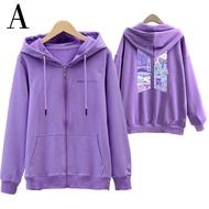 BTS Concert Style Loose Fit Purple Hoodie