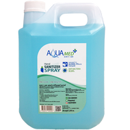 Aquamed สเปรย์แอลกอฮอล์ทำความสะอาดมือ แบบไม่ต้องล้างน้ำออก Food Grade แอลกอฮอลล์  75%  กลิ่นยูคาลิปตัสเมนทอล  5000 Ml.  เลข อย. แบบสเปรย์ 11-1-6300017864