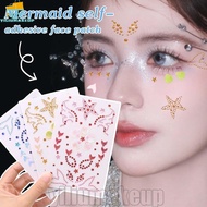 [Quick] 1/2/3Pcs Charming Mermaid Face Sticker - DIY Self Adhesive Girl Kids Party Face Sticker - Co