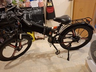 黑色摺疊三刀輪單車 附尾架