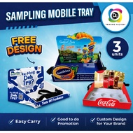 3 Units Sampling Mobile Tray Portable Promotion Tray Booth Display Stand Event Sampling Tray (FREE D