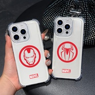 Marvel Red LOGO Ironman Spiderman Clear Phone Case For Samsung A57 A37 A56 5G A55 A54 A53 A17 A16 A1