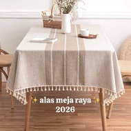 Alas Meja Cotton Linen | Cotton Linen Table Cloth | Aesthetic Table Cloth
