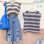 Special * 32wardrobe-Shoulder Pads Striped Top #10991