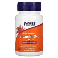 ✅READY STOCK✅ Now Foods, High Potency Vitamin D-3, 50 mcg (2,000 IU), 120 Softgels (2000 IU, D3, D 3)
