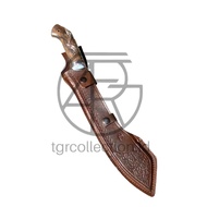 TGR pisau kukri keren sarung kulit sapi asli bahan baja per super tajam kuat dan kokoh multifungsi