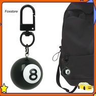 FOX- Black 8 Ball Keychain Billiard Ball Keyring Mini 1" Pool Ball Charm Keychain for Pool Player Bi