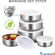 Center17 5-tier STAINLESS STEEL Bowl SET Lid Contents 5PCS Lunch Box SET 5-level Multipurpose Food Storage Box Fruit And Vegetable Cake Kitchen Come On And Out
