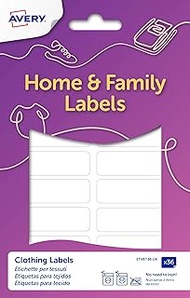 Avery ETVET36 Fabric Labels 45 x 13 mm White Permanent 36 Labels per Pack