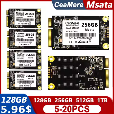 CeaMere SSD Msata Mini SATA Internal Solid State Drive 64GB 128GB 256GB 512GB 1TB Hard Disk SATA3 Fo