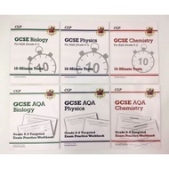 AQA GCSE Physics, Chemistry, Biology Exam Practice Workbooks with Answers 6 Books Collection