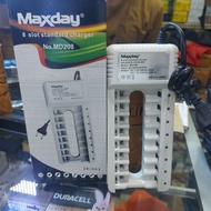 Maxday 8-Slot Battery Charger Md 208 AA - A2 - AAA - A3 8-Slot Battery Charger - Distributorshop