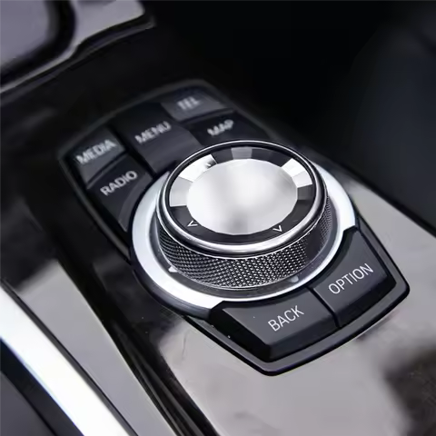 Console Multimedia Knob Switch Button Cover Trim For BMW 1 2 3 4 5 7 X1 X3 X4 X5 X6 7-Button Idrive 