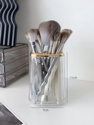 Acrylic Cosmetic Brush Storage Tube Luxury Desktop Organizer Makeup Lipstick Holder round Shape Plas