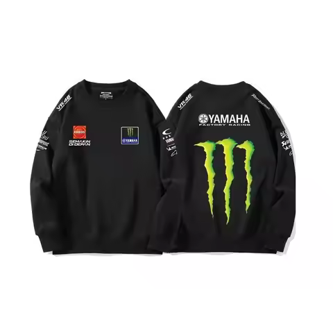 Men's Yamaha Monster Energy Racing Sweatshirt Casual Long Sleeve Crew Neck Pullover Motocross Street