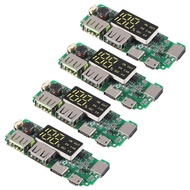 4pcs 18650 Charging Board ，Dual USB 5V 2.4A Mobile Power Bank Module 186 50 Lithium Battery Charger 