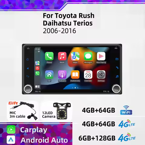 Android Multimedia 7" Stereo Car Radio 2 Din for Toyota Rush Daihatsu Terios 2006-2016 Wireless Carp