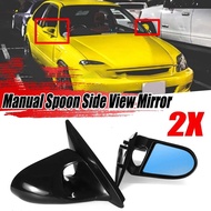 Manual Adjustable Spoon Style 2X Car Side Door Mirror Rearview Mirror Assembly for EG 2Dr 1992-1995