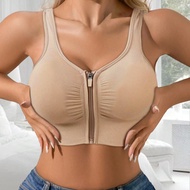 Đồ lót nữ Áo ngực thể thao Quần bó Áo crop top Áo tập yoga Khóa kéo phía trước Dây đeo có thể điều c