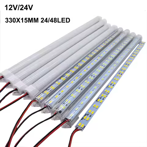 1-5pcs 33CM DC 12/24V SMD 5730 5630 LED Hard Rigid Strip Bar Light Aluminium Shell +PC Cover LED Bar