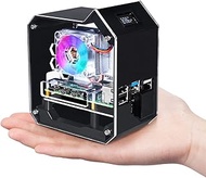 GeeekPi Raspberry Pi Mini Tower NAS Kit, Raspberry Pi Ice Tower Cooler with PWM RGB Fan, M.2 SATA SS