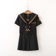 [Jill Punk] Royal Admiral Wings Family Embroidery Dark Orthodox jk Uniform Short-Sleeved Bow Tie Sai