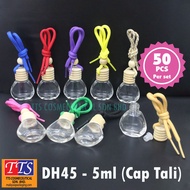 [50 Pcs] Botol perfume 5ml Clear  empty Perfume Bottle / Botol Kaca ( (With wooden cap & insert) - D