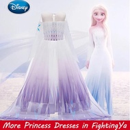 【FF】Frozen 2 Elsa Princess Girls White Dress Snow Queen Anna Costume For Halloween Christmas Birthday kebaya Kids Party Dresses baby clothes