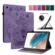 for Samsung Galaxy Tab A8 2022 Case 10.5 2021 SM-X200 SM-X205 X200 X205 X207 Cover Tablet Rose flower Embossed Stand Casing